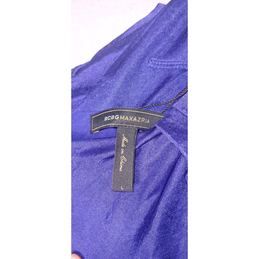 BCBG Maxazria One Shoulder Tiered Ruffle Layered Mini Cocktail Dress L Blue Y2K - Picture 2 of 13